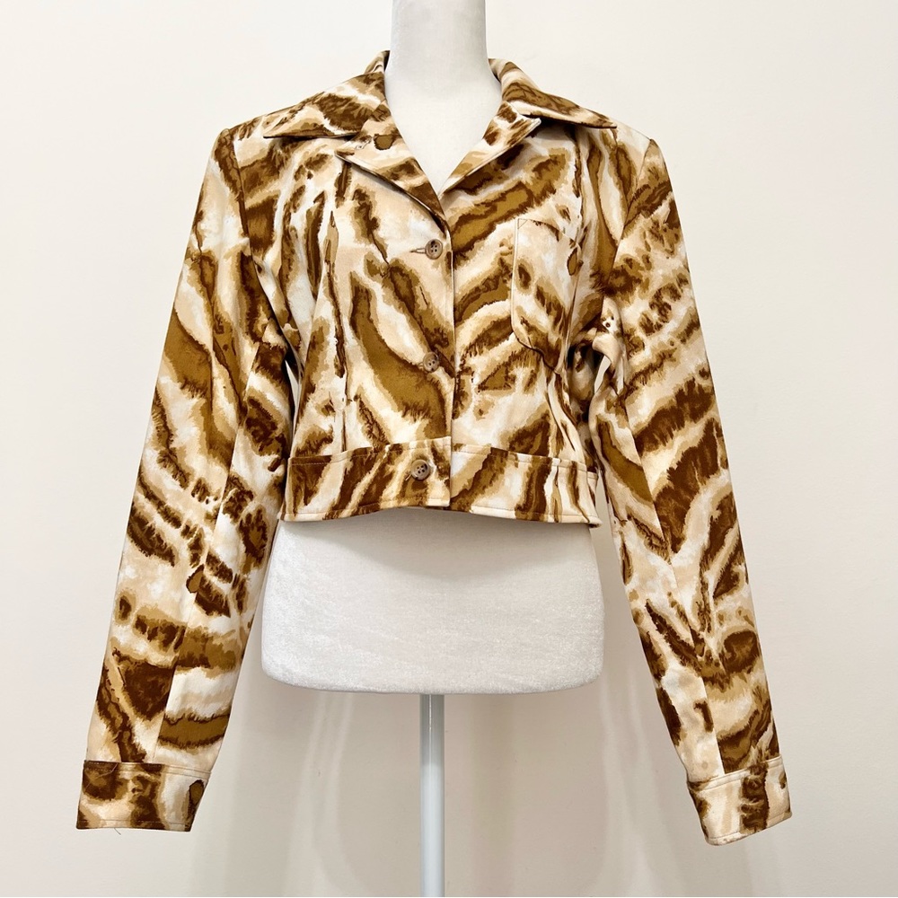 Vintage Ron Leal Animal Print Cropped Jacket
